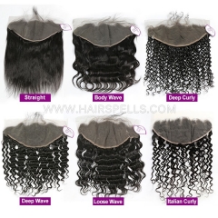 (New)Superb Grade 13X6 Lace Frontal Straight/Wavy/Curly All Texture Transparent Lace Virgin Human Hair Natural Color