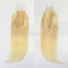 Superb Grade #613 Blonde 2X6 Middle Part Lace Top Closure Transparent Lace Natural Hairline Virgin Human Hair