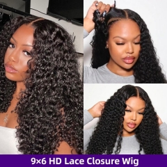 Glueless Wear Go HD Lace 9*6 Closure Wig Preplucked Hairline 150% & 200% Density Virgin Human Hair