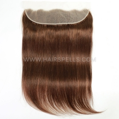 Transparent #4 Brown 13*4 Lace Frontals Straight Body Wave Hair Virgin Human Hair