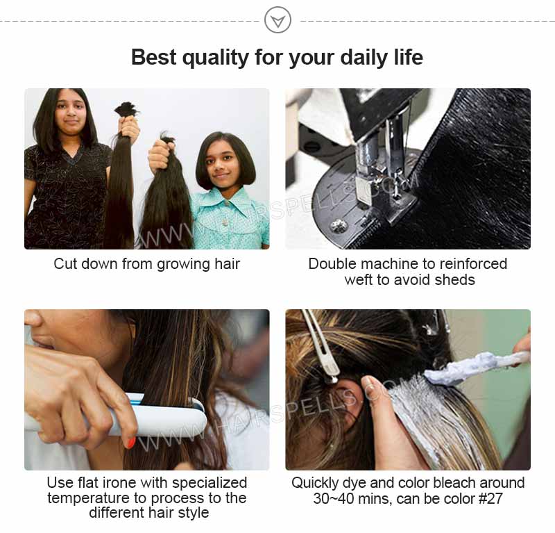 1 Bundle Straight Hair 100% Unprocessed Virgin Remy Human Hair Natural ...