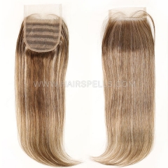Color P4/18 Lace Top Closure Size 4x4 Straight Hair Virgin Human Hair