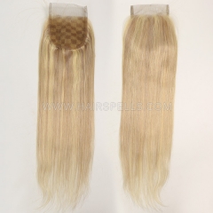 Color P18/24 Lace Top Closure Size 4x4 Straight Hair Virgin Human Hair