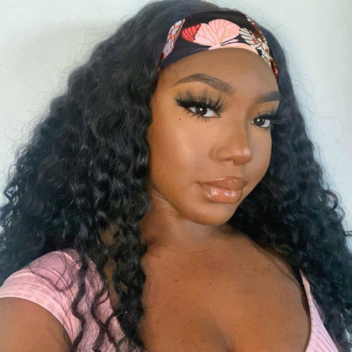 (New Update) 200% 150% Density Wear Go Scarf Headband Wigs /Half Wigs Beginner Friendly 100% Virgin Human Hair Not Lace Wigs