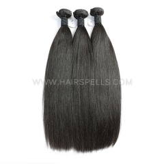3 Bundles Yaki Straight 100% Unprocessed Virgin Remy Human Hair Natural Color Brazilian Peruvian Cambodian Eurasian Indian Hair