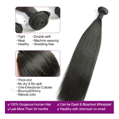 1 Bundle Yaki Straight 100% Unprocessed Virgin Remy Human Hair Natural Color Brazilian Peruvian Cambodian Eurasian Indian Hair