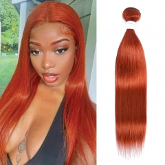 #350 Ginger Color 1 Bundle Straight&Body Wave Hair Virgin Human Hair