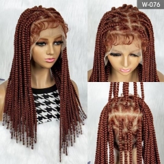 Fibonacci Braided Hair Full Lace Wig With Beads Synthetic Hair Picture Wig For Black Women