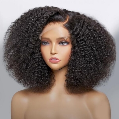 Glueless Wear Go HD Lace 5*5 Closure Wigs Afro Kinky Curly Bomb Layer Cut Virgin Human Hair Special Link 3 Bundles Thickness