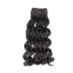 (New Texture Loose Curl Double Drawn) Thick Hair Top to End High Quality 1 Bundle 100% Virgin Human Hair Natural Color