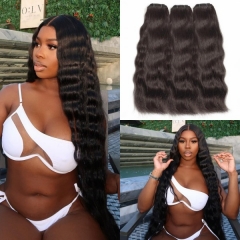 (New Texture Frizzled Wave Double Drawn) Thick Hair Top to End High Quality 1 Bundle 100% Virgin Human Hair Natural Color