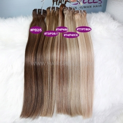 Highlighted Color Straight Hair 100% Unprocessed Virgin Human Hair 1 Bundle
