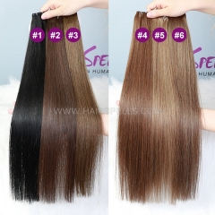 Hand-Tined Genius Weft Dark Color Straight Hair 100% Unprocessed Virgin Human Hair Invisible Weft Hair Extensions 95-105G/1 PC
